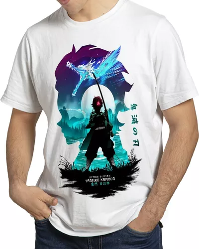 Camiseta masculina Tanjiro Desenho Demon Slayer Arte Camisa Blusa Branca  Estampada em Promoção na Americanas