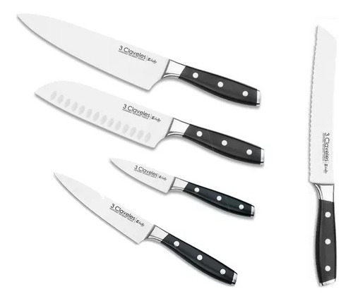 Set 5 Cuchillos Profesionales Cocina 3 Claveles Toledo