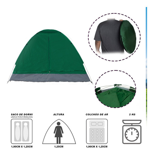 Barraca 4 Lugares Pessoas Camping Iglu Acampamento Camping