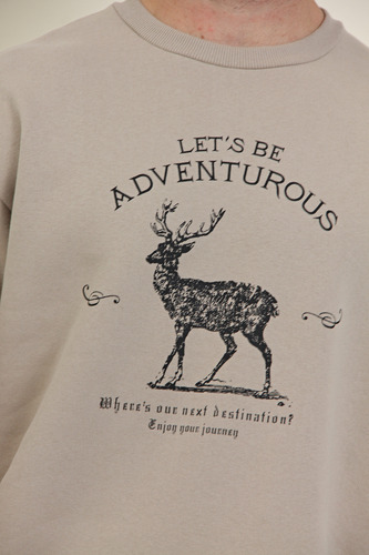 Buzo Viste Vilo Oversize Estampado Ciervo Frisado