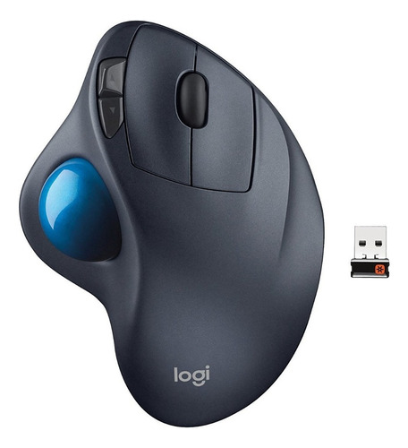 Mouse trackball inalámbrico Logitech  Trackball M570 azul y plateado