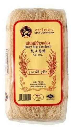 Fideos De Arroz Integral Vermicelli Star Lion 200g. Sin Tacc