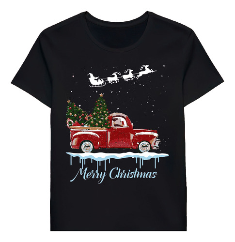 Remera Vintage Wagon Christmas T Shirt Tree On Car Acati1267