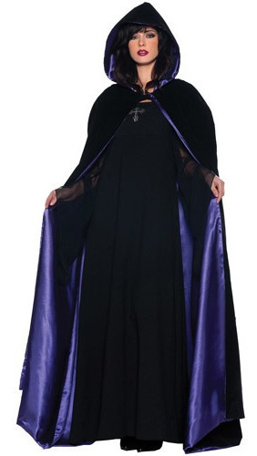 Capa Larga Para Adulto Púrpura/negro Accesorio Halloween