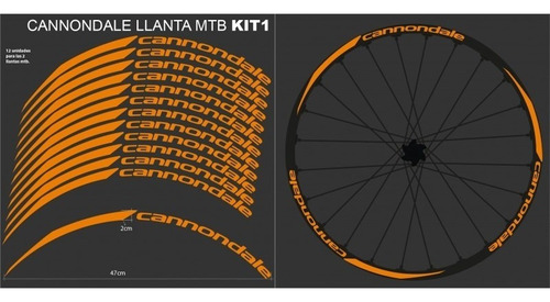 Cannondale Kit1 Rin Sticker Para Rines De Bici Mtb 