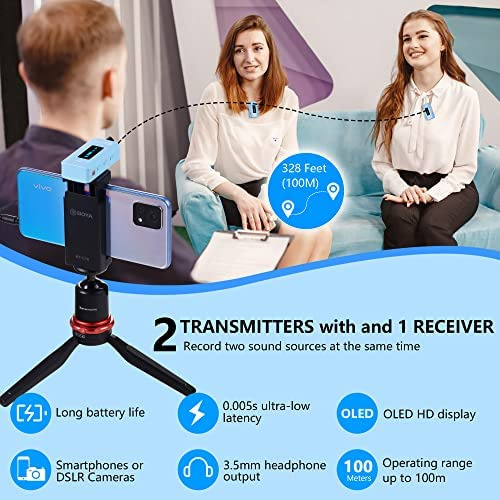 Boya By-xm6-k2b Sistema De Micrófono Lavalier Inalámbrico Co