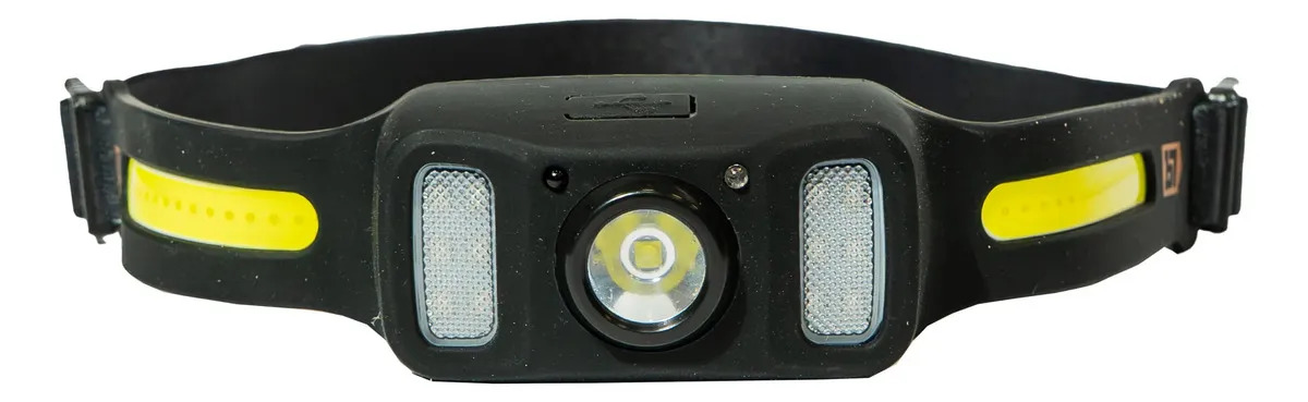 Linterna Led Vincha 650 Lumens Recargable Sensor Lusqtoff Negro Blanco