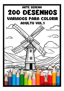 Caderno Com 200 Desenhos Variados Vol.1 Para Colorir Para Adulto Em Folha A4 - 2 Desenhos Por Folha -encadernado