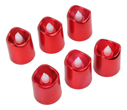 Lámpara De Vela Led Roja De 12 Piezas, Luz Cálida, Electróni