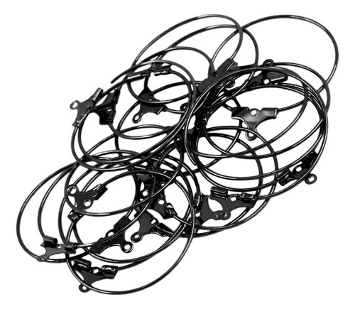 20 Unids Diy Craft Round Hoop Loop Ear Wire Joyería Negro