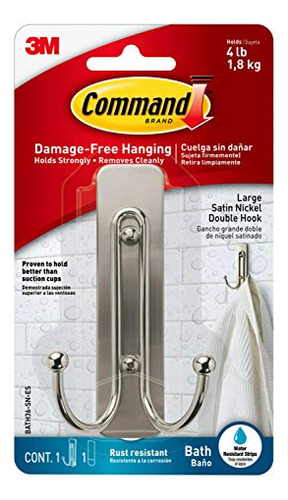 3m Gancho De Pared Para Baño Doble Grande Command