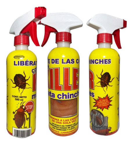 Mata Insectos Chinches Cucarachas Killer 6 Pzs 500 Ml