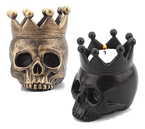 Ourashero Skull Candle Holder Pack De 2 Crown L5xfm