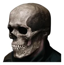 Comprar Máscara De Calavera De Cabeza Completa Con Mandíbula Móvil, Máscara De Miedo Humano De Halloween, Casco De Máscara De Látex Realista De Cabeza