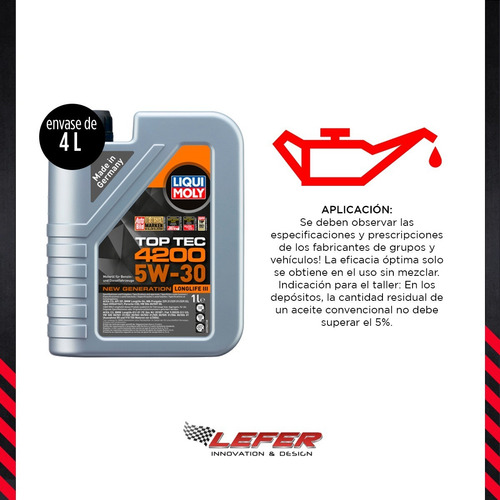 Aceite Motor Top Tec4200 5w-30 4l + Acelerador De Combustión