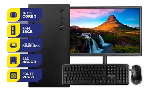 Pc Home Completo, Intel Core I3, 16gb De Ram, Ssd 480gb 480 Gb 16 Gb Intel Hd Graphics