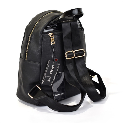 Mochila Las Oreiro Eco Cuero Mujer Original Bolsillo Corazon