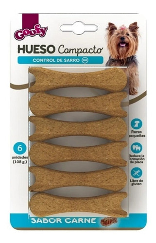 Hueso Compacto Para Adiestramiento Perros Goofy 6 Unidades