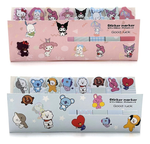 Señalador Post-it Bts Sanrio Diseño Kawaii Cute