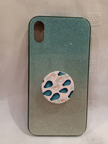 Hermosa Funda Verde Con Pop Socket Para iPhone XR Usada