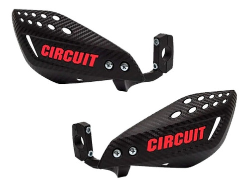 Protetor Mão Moto Circuit Vector Carbon Carbono Vermelho