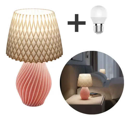 Abajur Luminária De Mesa Sala Quarto Moderno Com Lâmpada