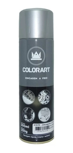 Tinta Spray Zincagem A Frio Colorart 300ml - Evita Corrosão