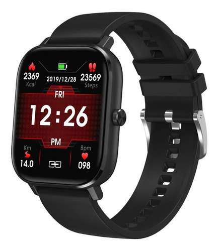 Reloj Inteligente Smartwatch Dt35 Llamadas Bt Black Silicona