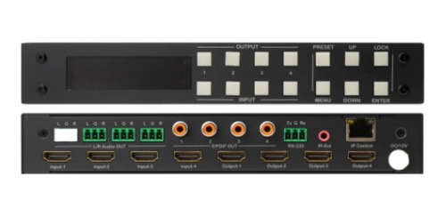 Switche Matriz Hdmi 4 X 4, 4k, Audio S/pidfcontrol Ip /rs232