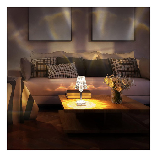 Lampara De Mesa Recargable Touch Diamante Led Dimeable