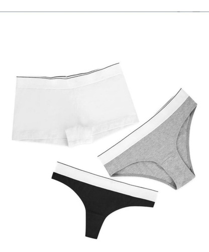 Paq 3 Panties Ilusion Multisilueta 24336 Boxer Bikin Tanga