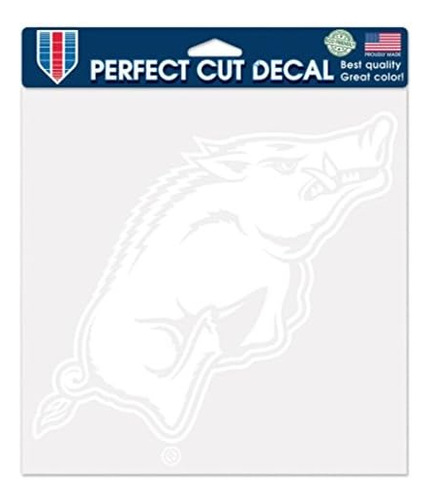 Ncaa University Of Arkansas  Backs 8 X 8 Inch White..