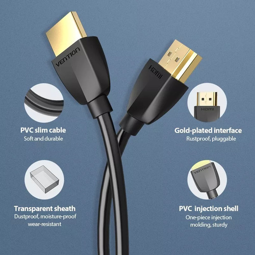 Cable Hdmi 2.0 4k Portatil Vention/ Hdmi Macho - Hdmi Macho