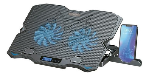Base Para Notebook Gamer Cooler Luces Led Celular Noga Za15 Color Negro Color del LED Azul
