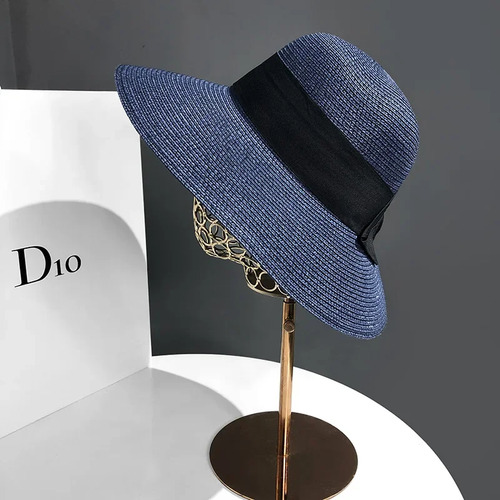 Sombrero De Paja De Playa De Verano Para Mujer Con Ala Ancha