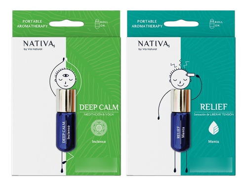 2pack Roll On Aromaterapia Menta /incienso ¡portable! 3ml