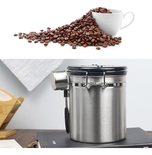 N Recipiente De Almacenamiento De Granos De Café De Acero