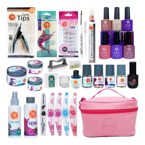 Kit Profesional Uñas Acrilicas Mc Nails + 6 Geles De Color