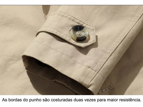 Chaqueta Larga De Hombre De Algodón Con Botonadura Simple