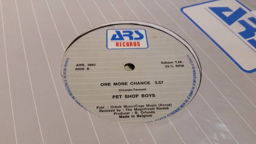 Pet Shop Boys One More Chance Vinilo Maxi Belga Raro 1986