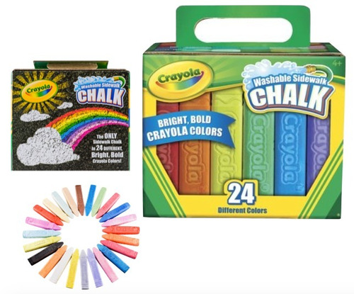 Gises Crayola 24 Colores Diferentes Lavables Con Agua Xtr C