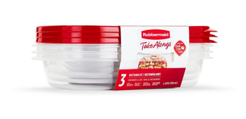 3pz Recipiente-tapa Alimentos Rubbermaid® Plástico, 4.0 Tz