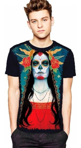 Camiseta Criança Frete Grátis Caveira Mexicana Psicodélica