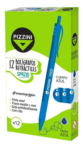 Boligrafo Pizzini Spazio Retractil C/grip Trazo 1mm Caja X12