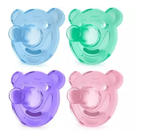 Pack De 2 Chupetes Bebe Silicona Ortodónticos Libre Bpa Oso