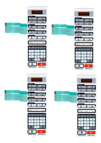 Kit 4 Membranas Teclado Microondas Midea Mtas21 Mtas22