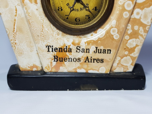 Imagen 4 de 8 de Antiguo Reloj Art Deco San Juan Cerámica Bronce Mag 56867
