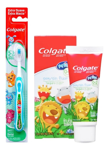 Cepillo Colgate Bebes + Crema Dental Sin Fluor