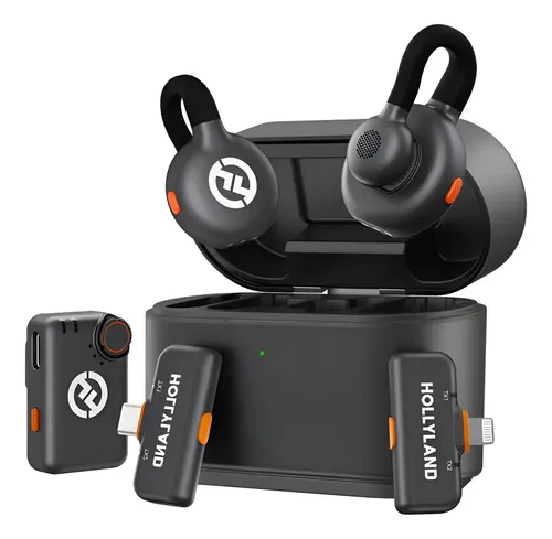 Microfone Hollyland Lark M2s Ultimate Combo Sem Fio cor preto