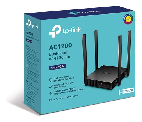 Router Wi-fi Doble Banda Tp-link Archer C50 V6 Negro, Ac1200